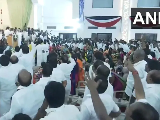 After Jayalalithaa's party meeting, a bottle was hurled