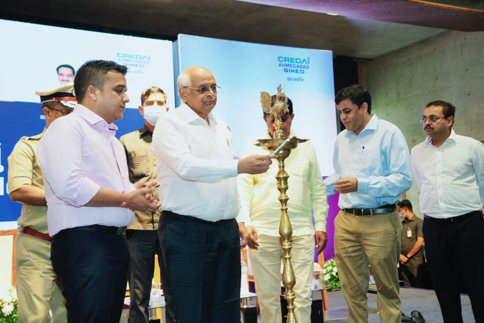 Chief Minister of Ahmedabad inaugurating the new initiative of Ahmedabad City Police