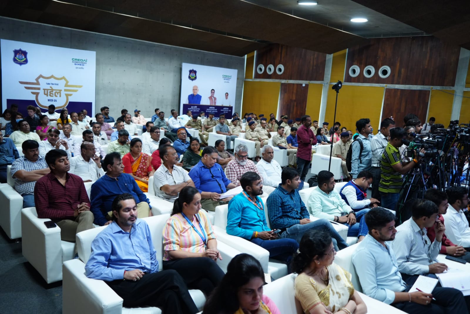 Chief Minister of Ahmedabad inaugurating the new initiative of Ahmedabad City Police