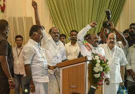 After Jayalalithaa's party meeting, a bottle was hurled