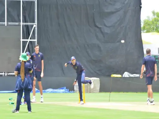Before the match between India and South Africa, the team is having some net practice