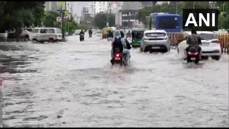 Megharaja showering blessings on Porbandar and Rajkot districts! Heavy rains flooded the fields