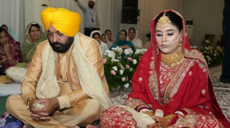 punjab-cm-bhagwant-mane-is-16-years-younger-than-dr-having-a-second-marriage-with-gurpreet
