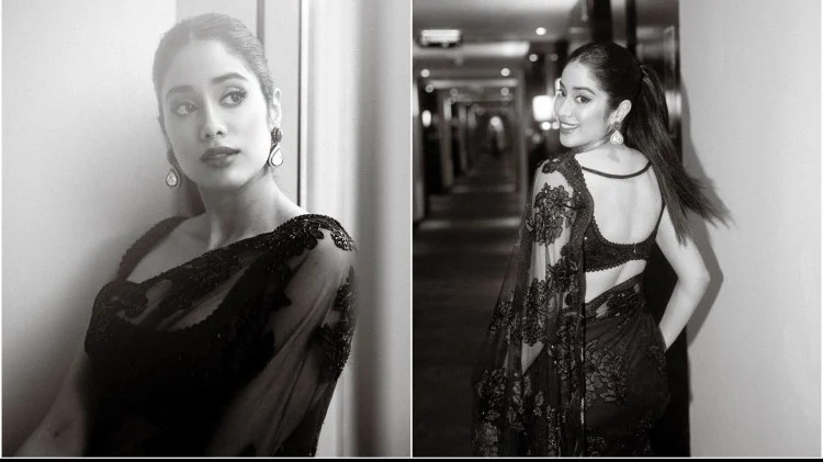 janhvi-kapoor-look-stunning-in-plunging-neckline-strappy-multicolor-maxi-dress