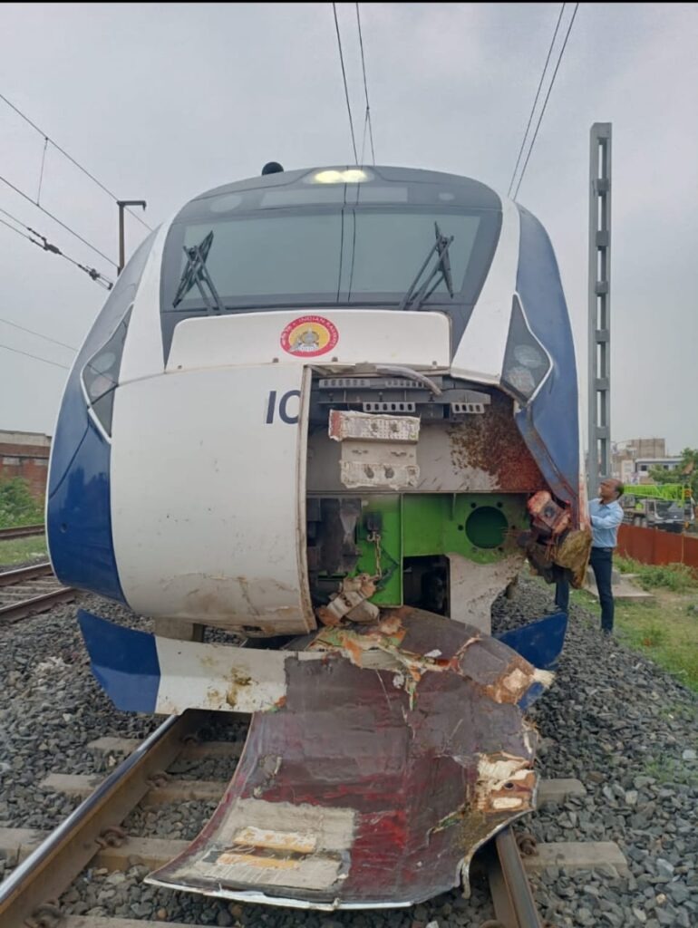 The newly started 'Vande Bharat Train' met with an accident near Ahmedabad