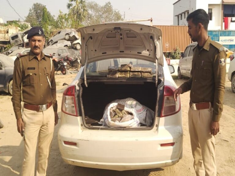 Charas worth 14 crores being sent to UP from Nepal in a luxury car seized in Gopalganj, 2 smugglers nabbed