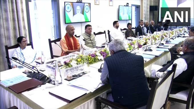 pm-modi-chairs-second-meeting-of-national-ganga-parishad-mamata-also-present