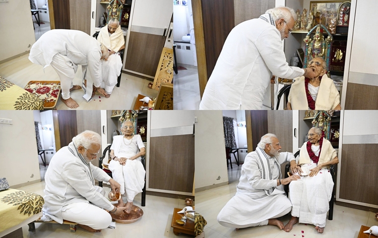 pm-modi-mother-death-death-of-heeraba-pm-modi-tweeted-proud-centenary-at-gods-feet