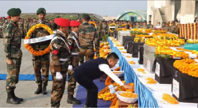 tribute-paid-to-16-jawans-at-bagdogra-airport-martyred-in-road-accident-last-day
