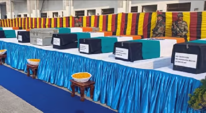 tribute-paid-to-16-jawans-at-bagdogra-airport-martyred-in-road-accident-last-day