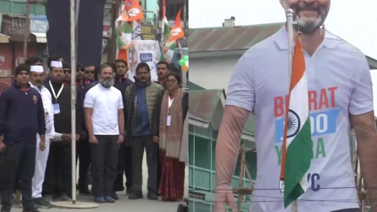 Join Bharat Yatra: Rahul hoisted the tricolor amid snowfall in Srinagar, the padayatra will end today