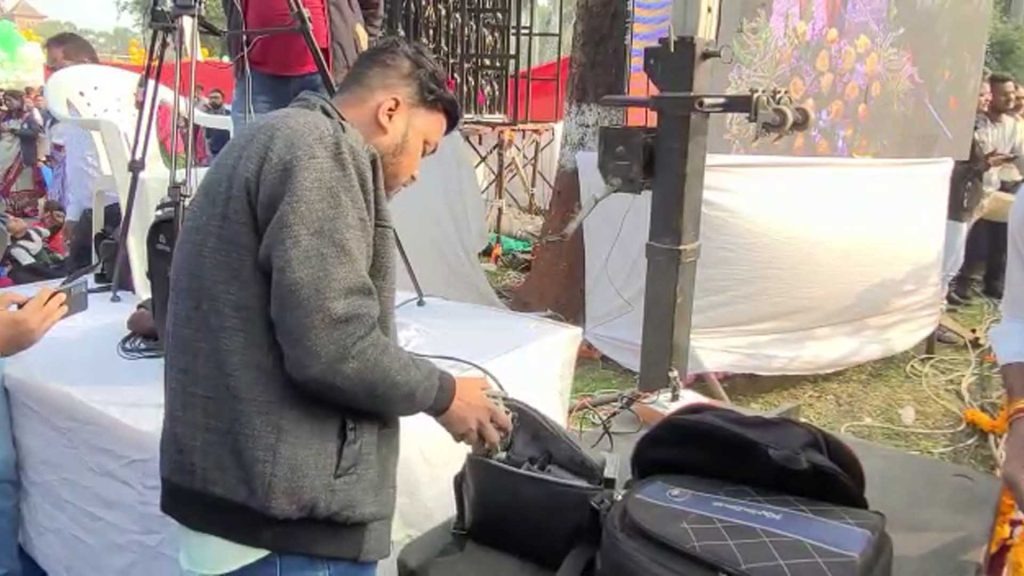 Security breach of CM Patel at children's fair held in Vadodara, man who flew drone reached the stage