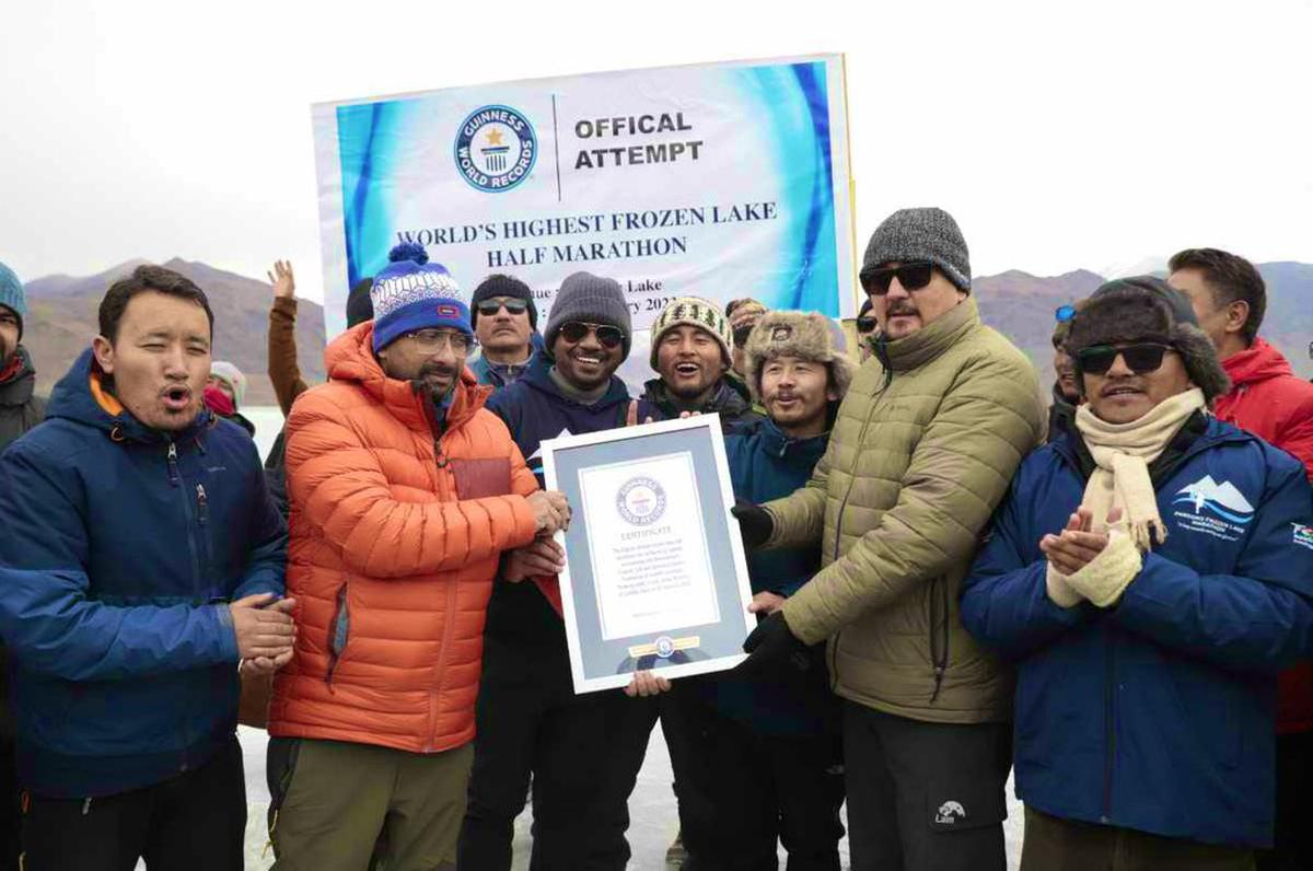 Ladakh sets Guinness World Record, half marathon held on frozen lake