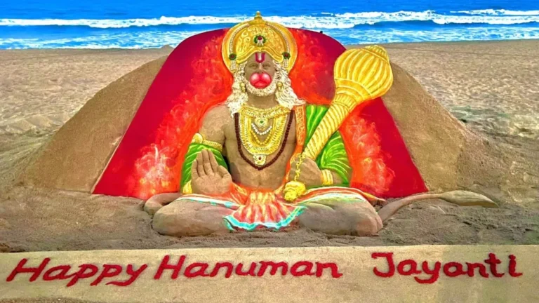 Celebrating Hanuman Jayanti across the country, sand artist Sudarshan created a beautiful sand sculpture of Hanumanji in Odisha..