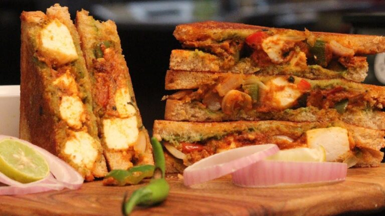 If you want to make a good breakfast in a hurry, make Paneer Tikka Sandwich... Note the recipe