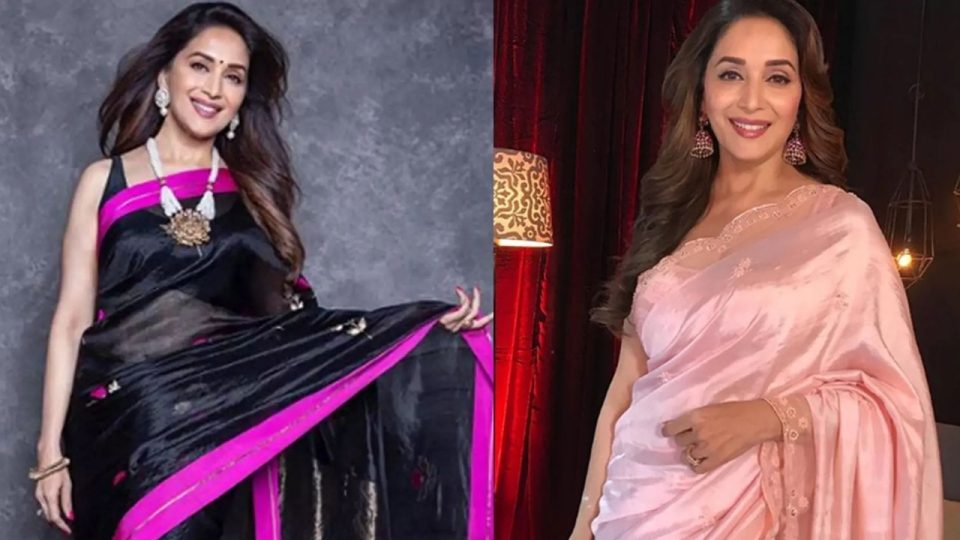 Style the blouse like Madhuri Dixit with a saree