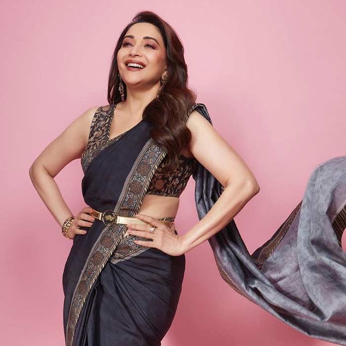 Style the blouse like Madhuri Dixit with a saree