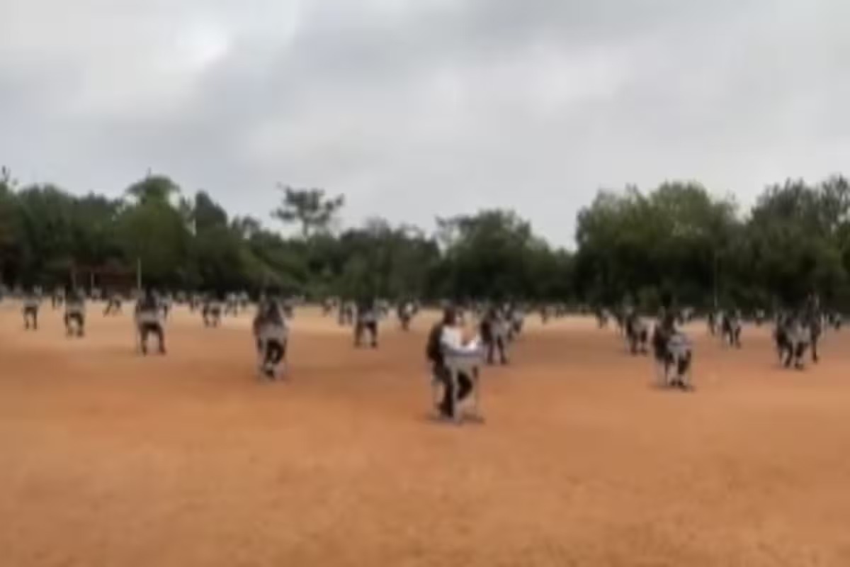 A strange way to stop cheating in the exam, in this way the exam was conducted in the open field, people asked - will the monitoring be done by helicopter?