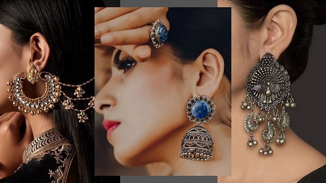 Add these trendy Bollywood earrings and moon earrings to your earrings collection today