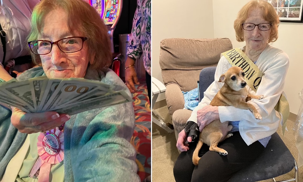 A 106-year-old grandmother won a fortune gambling, now she can't think where to spend the money!
