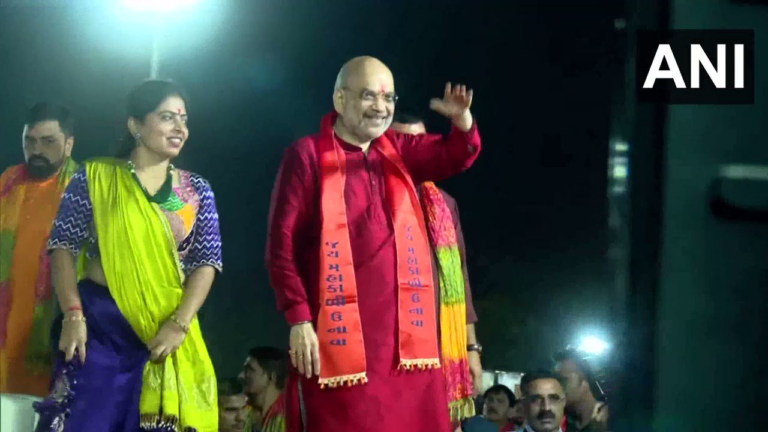 Home Minister Amit Shah attends garba program in Gujarat, draws huge crowds;