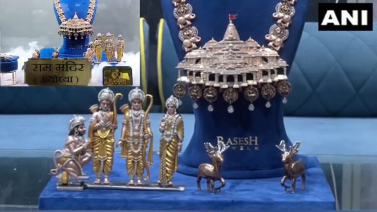 A diamond merchant made a necklace on the theme of Ram temple; Studded with 5 thousand diamonds and 2 kg of silver