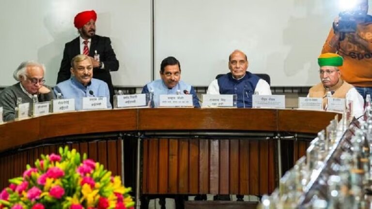 Several senior leaders, including Rajnath Singh and Prahlad Joshi, attended the all-party meeting held before the winter session of Parliament.