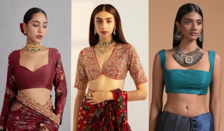 What neckline to make in blouse with saree? If you are confused, check out these designs